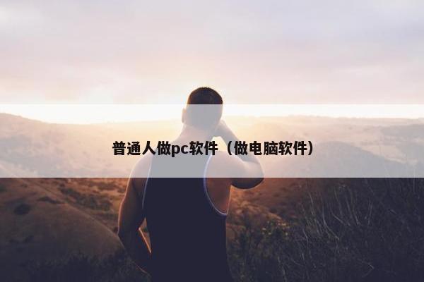 普通人做pc软件（做电脑软件）