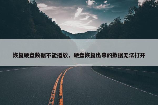 恢复硬盘数据不能播放，硬盘恢复出来的数据无法打开
