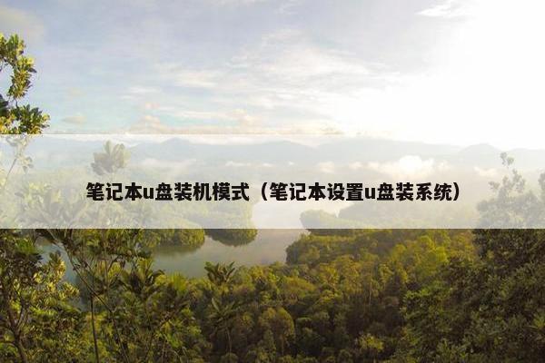 笔记本u盘装机模式（笔记本设置u盘装系统）