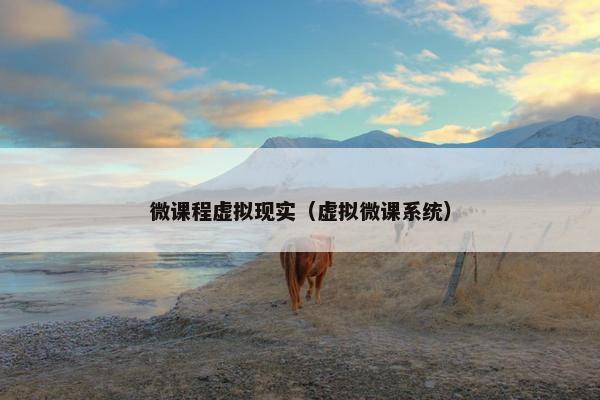 微课程虚拟现实（虚拟微课系统）