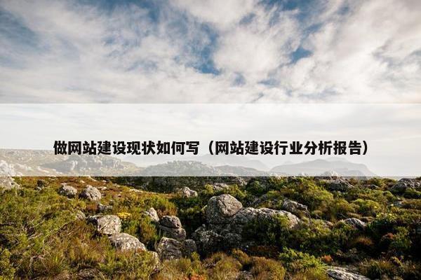 做网站建设现状如何写（网站建设行业分析报告）