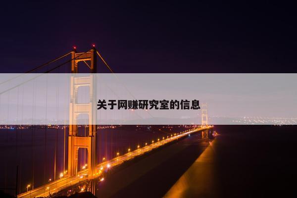 关于网赚研究室的信息