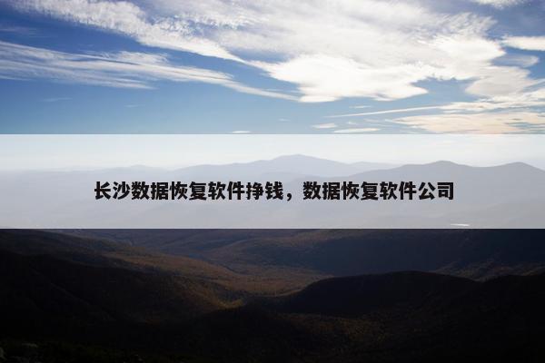 长沙数据恢复软件挣钱，数据恢复软件公司