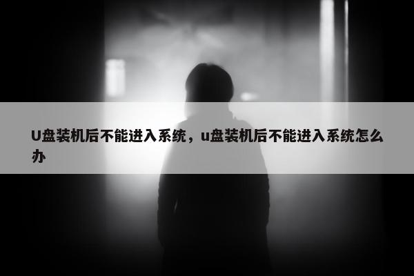 U盘装机后不能进入系统，u盘装机后不能进入系统怎么办