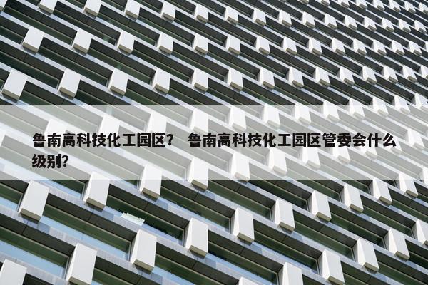 鲁南高科技化工园区？ 鲁南高科技化工园区管委会什么级别？