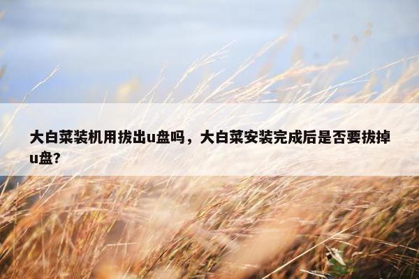大白菜装机用拔出u盘吗，大白菜安装完成后是否要拔掉u盘?