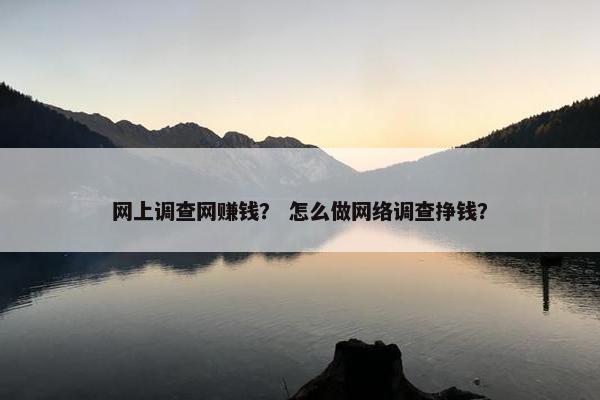 网上调查网赚钱？ 怎么做网络调查挣钱？