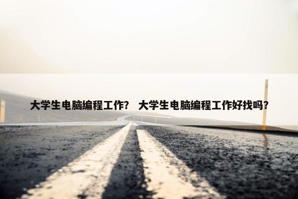 大学生电脑编程工作？ 大学生电脑编程工作好找吗？