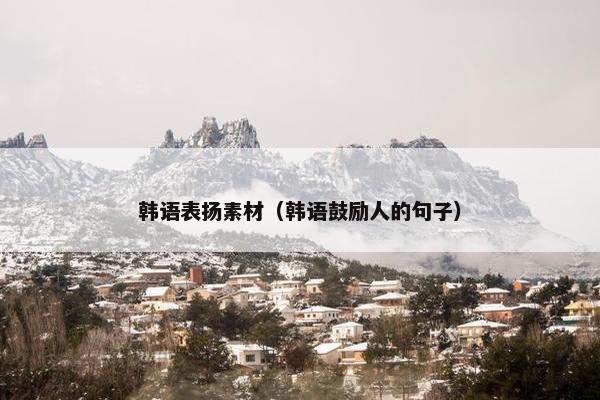 韩语表扬素材（韩语鼓励人的句子）
