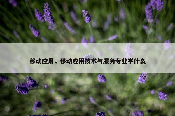 移动应用，移动应用技术与服务专业学什么