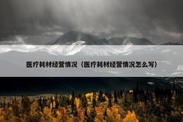 医疗耗材经营情况（医疗耗材经营情况怎么写）