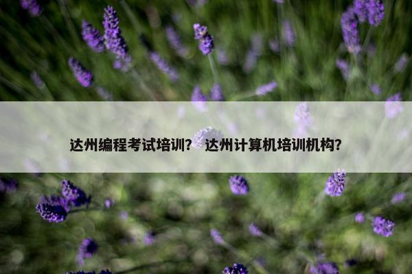 达州编程考试培训？ 达州计算机培训机构？