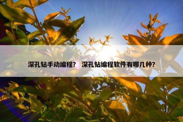 深孔钻手动编程？ 深孔钻编程软件有哪几种？