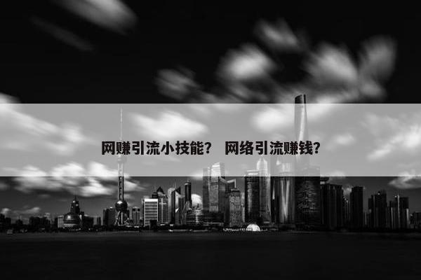 网赚引流小技能？ 网络引流赚钱？