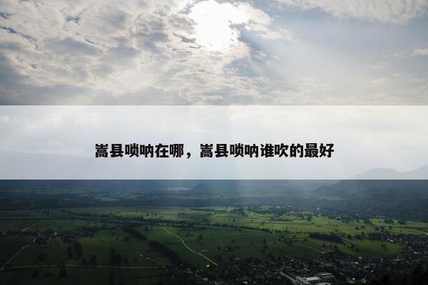 嵩县唢呐在哪，嵩县唢呐谁吹的最好