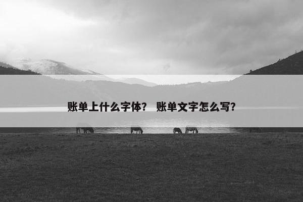 账单上什么字体？ 账单文字怎么写？