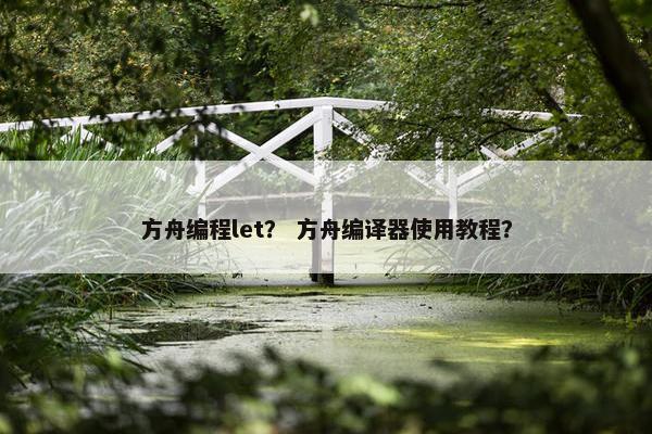 方舟编程let？ 方舟编译器使用教程？