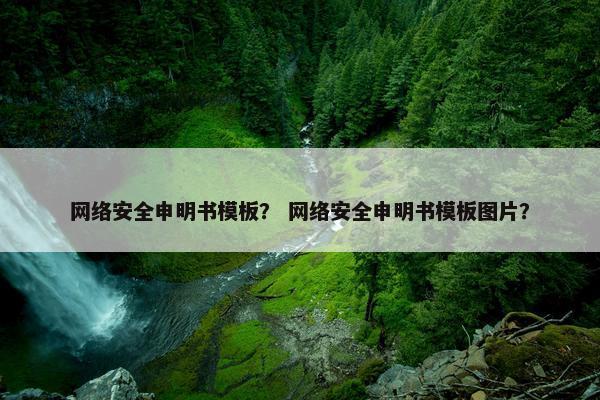 网络安全申明书模板？ 网络安全申明书模板图片？