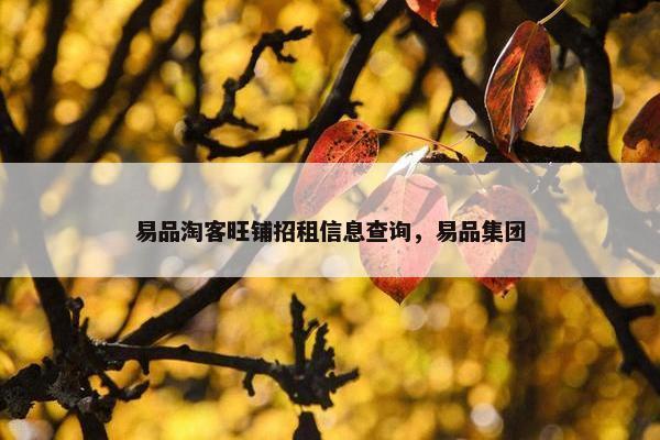 易品淘客旺铺招租信息查询，易品集团