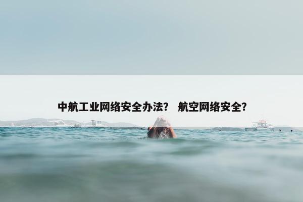 中航工业网络安全办法？ 航空网络安全？