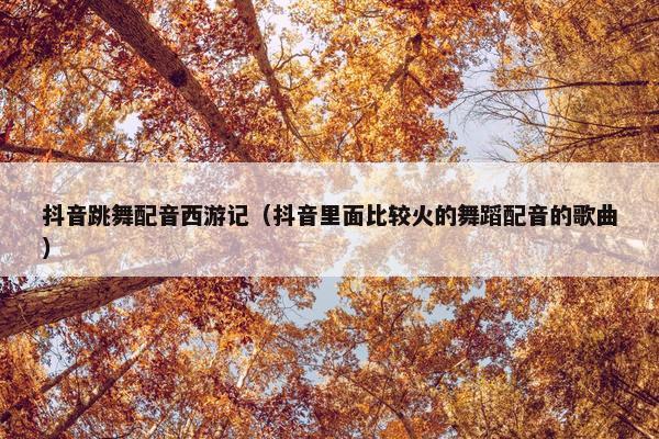 抖音跳舞配音西游记（抖音里面比较火的舞蹈配音的歌曲）