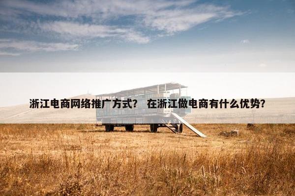 浙江电商网络推广方式？ 在浙江做电商有什么优势？