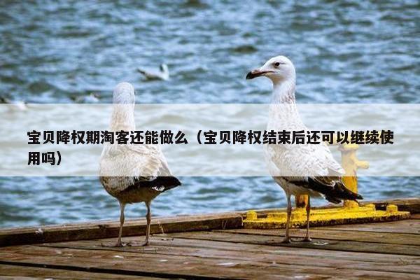 宝贝降权期淘客还能做么（宝贝降权结束后还可以继续使用吗）