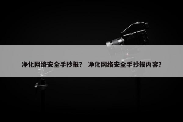 净化网络安全手抄报？ 净化网络安全手抄报内容？