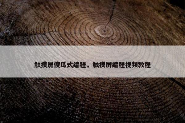 触摸屏傻瓜式编程，触摸屏编程视频教程