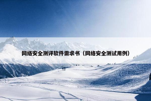 网络安全测评软件需求书（网络安全测试用例）