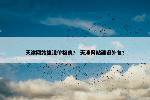 天津网站建设价格表？ 天津网站建设外包？