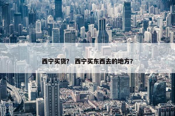 西宁买货？ 西宁买东西去的地方？