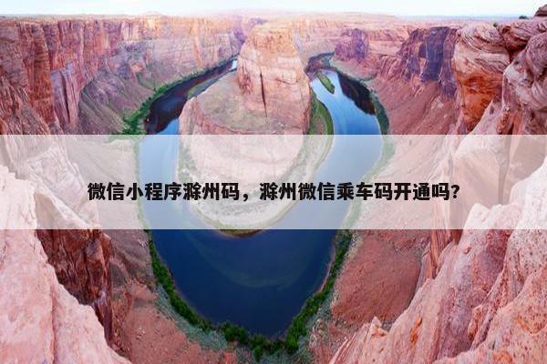 微信小程序滁州码，滁州微信乘车码开通吗?