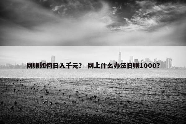 网赚如何日入千元？ 网上什么办法日赚1000？