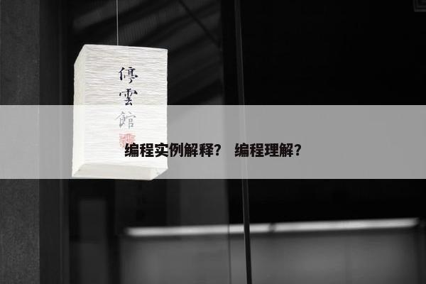 编程实例解释？ 编程理解？