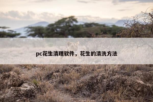 pc花生清理软件，花生的清洗方法