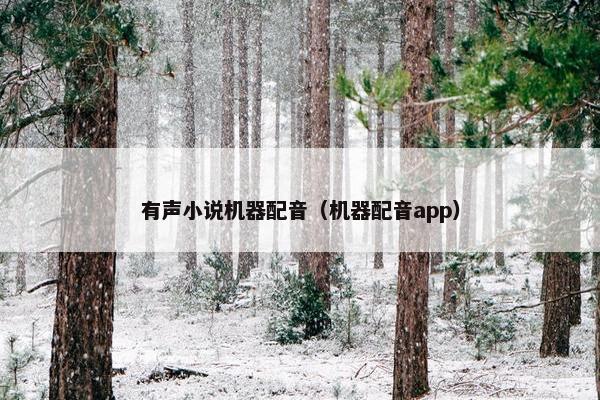 有声小说机器配音（机器配音app）