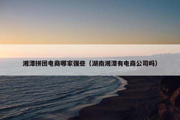 湘潭拼团电商哪家强些（湖南湘潭有电商公司吗）