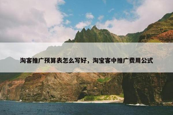 淘客推广预算表怎么写好，淘宝客中推广费用公式
