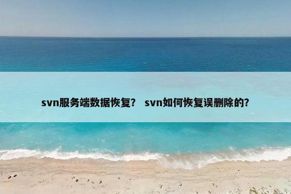 svn服务端数据恢复？ svn如何恢复误删除的？