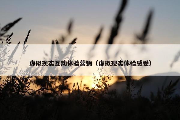 虚拟现实互动体验营销（虚拟现实体验感受）