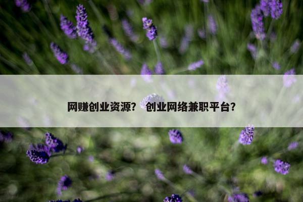 网赚创业资源？ 创业网络兼职平台？