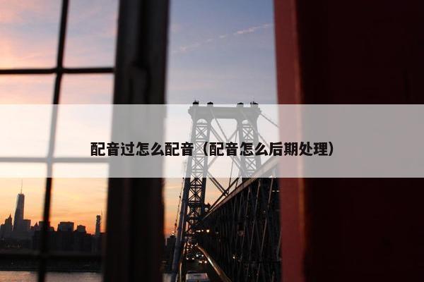 配音过怎么配音（配音怎么后期处理）