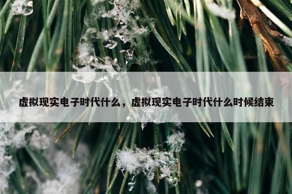 虚拟现实电子时代什么，虚拟现实电子时代什么时候结束