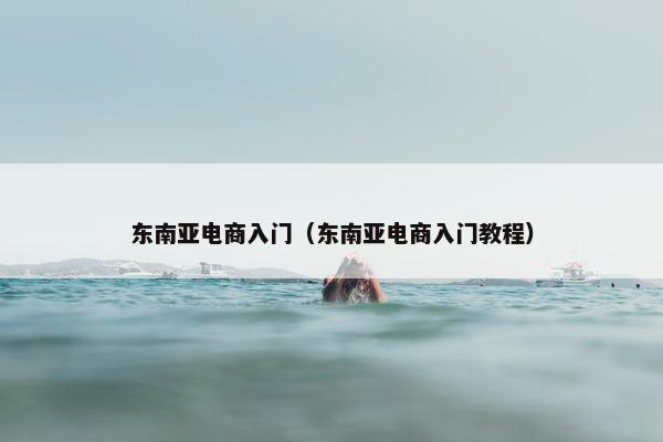 东南亚电商入门(东南亚电商入门教程) 东南亚电商入门(东南亚电商入门教程)