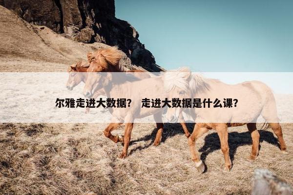 尔雅走进大数据？ 走进大数据是什么课？