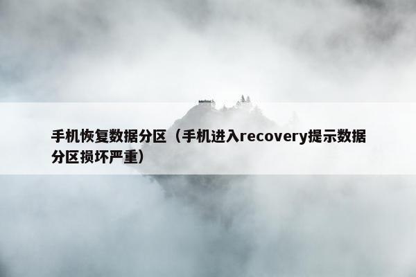 手机恢复数据分区（手机进入recovery提示数据分区损坏严重）