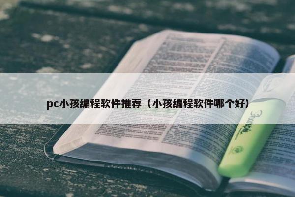 pc小孩编程软件推荐（小孩编程软件哪个好）