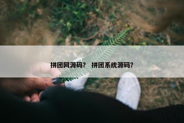 拼团网源码？ 拼团系统源码？