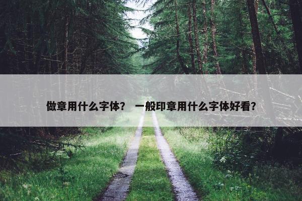 做章用什么字体？ 一般印章用什么字体好看？